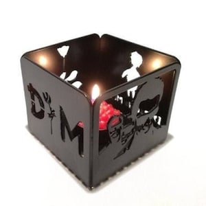 Depeche Mode inspired Candle Box / metal candle lantern / Candlestick / metal decoration / Metal Art / Windlicht