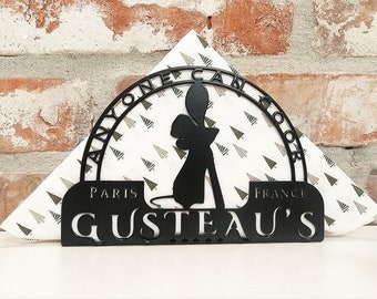 La Ratatouille Napkin holder, Remy, Metal kitchen decoration, Little Chef, Gusteau&#39;s, Metal decor, Gift