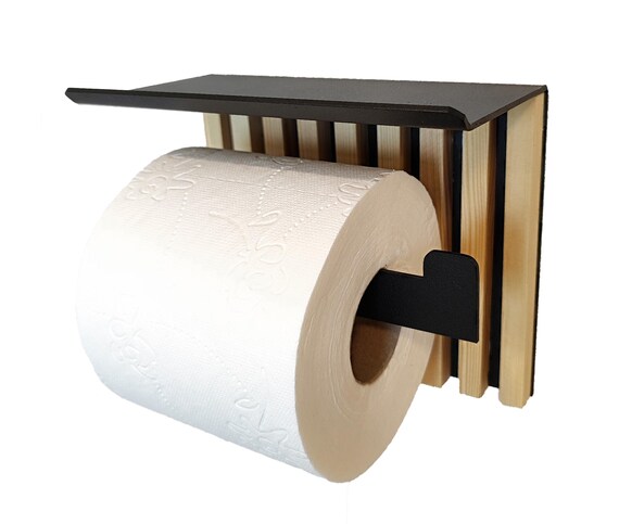 Toilettenpapierhalter Aus Olivenholz & Aluminium – Freistehend, Für 3 Rollen, Größe S (ca. 34 Cm)
