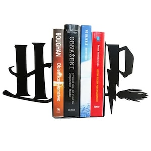 H.P Bookends, Metal decor, gifts for kids, metal decoration, Buchstützen, wizard, Alohomora bookend, Housewarming Gift