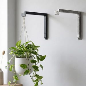 Wandpflanzenhänger oder Laternenhalter aus Metall – Industrieller schwarzer oder roher Stahlhalter zum Aufhängen von Blumentöpfen – Minimalistische Loft-Gartendekoration