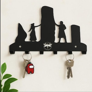 Portachiavi in metallo celtico Craigh na Dun - Appendiabiti da parete per la casa e gli appassionati di fantasy storico