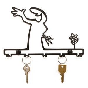 The Line Llavero para pared, Decoración, Arte de metal para colgar en la pared, Colgador de llaves, Decoración de pared de metal, Llavero, Figura, Regalo