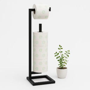 Freestanding Metal Toilet Paper Holder Stand - 4 Roll Bathroom Organizer, Rust-Resistant & Space-Saving, Bathroom Storage, Modern Home Decor