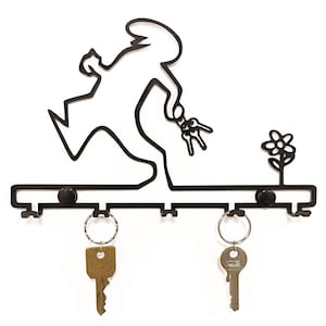 Der Line Figure Art-Schlüsselhalter – Minimalistischer Wand-Organizer aus Metall, moderner Schlüsselaufhänger mit einzeiligem Design, langlebige Dekoration für Zuhause und Büro
