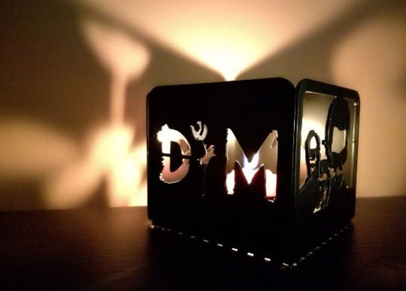 Depeche Mode inspired Candle Box / metal candle lantern / Candlestick / metal decoration / Metal Art / Windlicht image 2