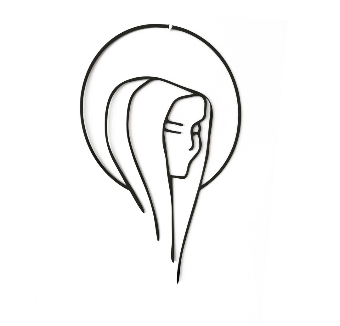 Metal Wall Art Minimalist Virgin Mary Silhouette Religious Home Decor ...