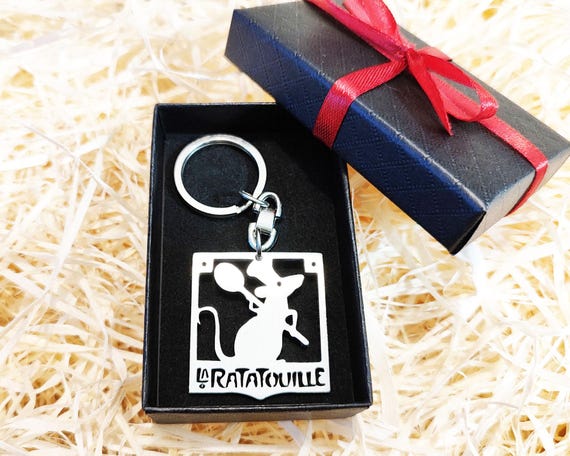 Remy Ratatouille Keychain | Stainless Steel Charm | Little Chef & Gusteau's Gift | Chef Jewelry, Porte-Clés Cadeau