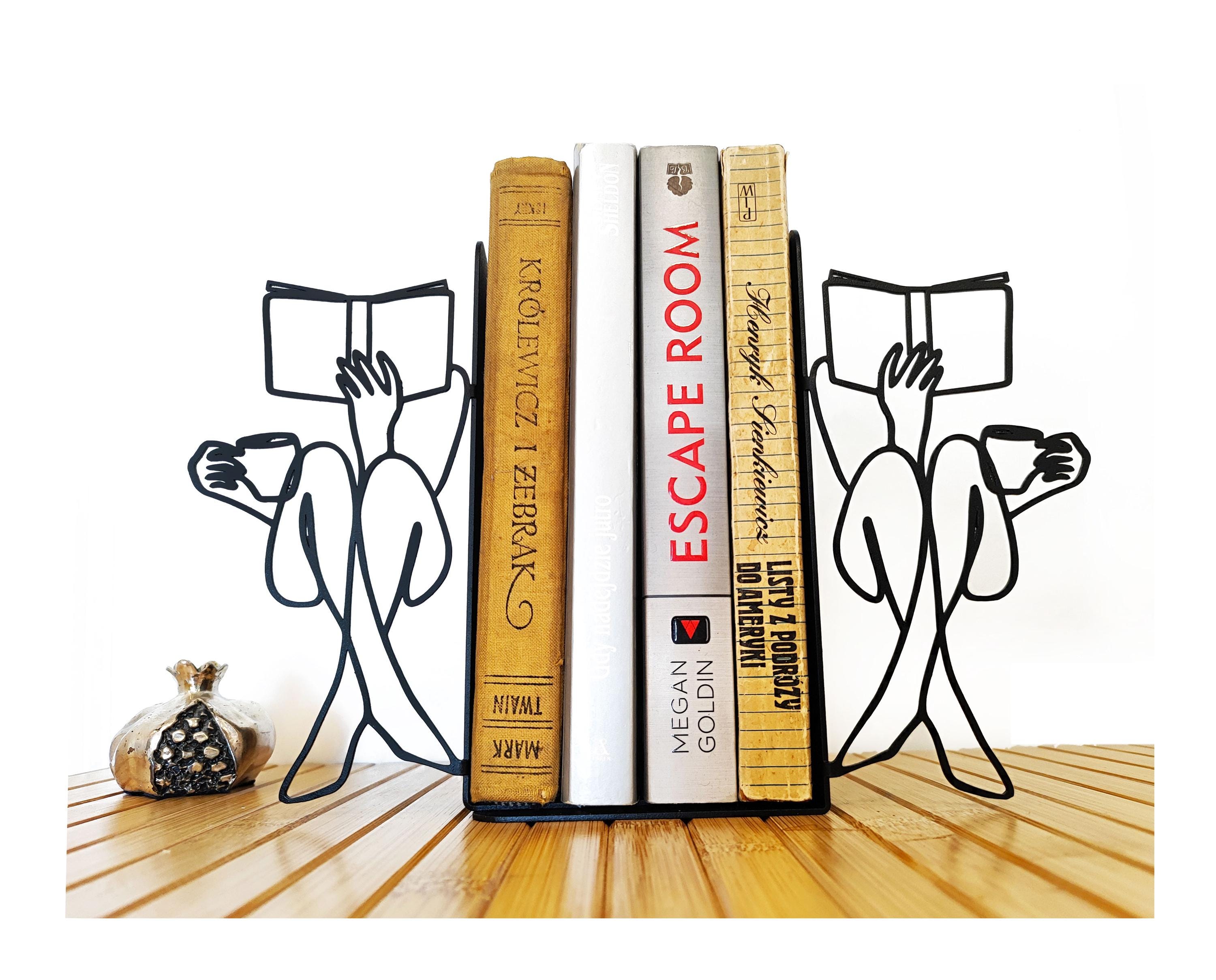 One Line Art Metal Bookends Minimalist Shelf Decor Unique Gift Photo Inspiration