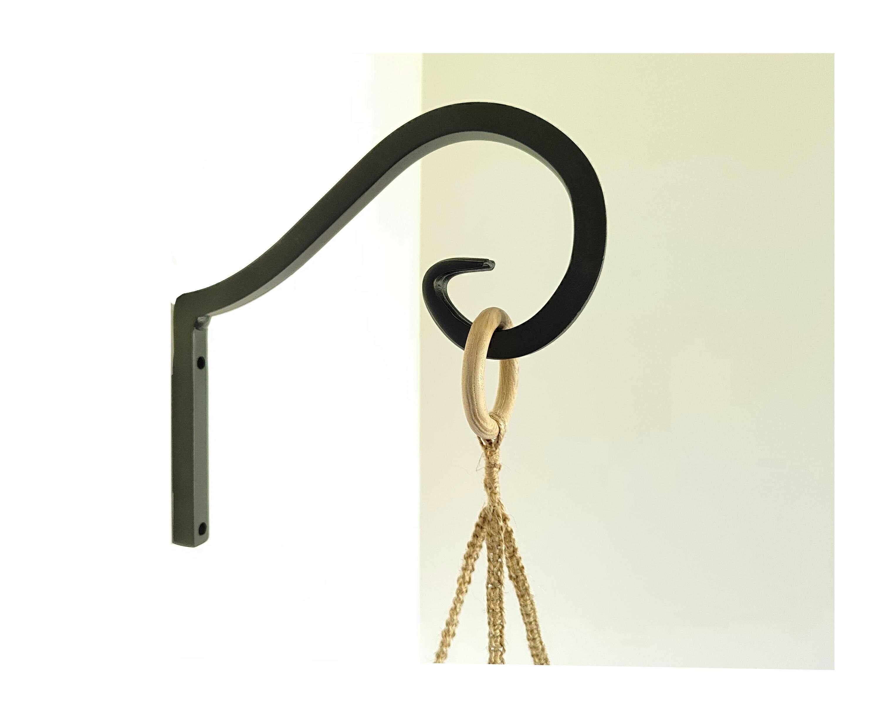 TIHOOD 2er Set Wandhaken Für Pflanzen & Deko – Metall-Halterung Schwarz, 24,9x19,1 Cm, Bis 2,7 Kg | Für Vogelfutterhäuschen, Laternen, Windspiele