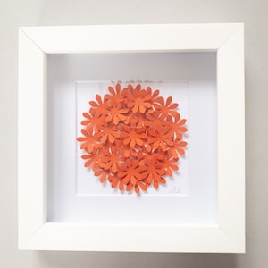 3D Flower Paper Wall Art, wall or desk decor. Home decor for lounge to office. Unique gift. Colourful framed paper art. Box framed 3D art