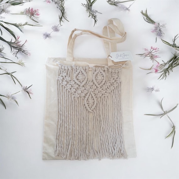 Canvas Bag Tote Bag Macrame Macrame Canvas Shopping Bag, Making