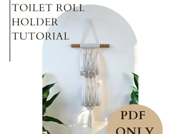 Tutorial per realizzare un portarotolo di carta igienica in macramè: schema PDF passo passo (download digitale)