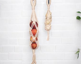 Macrame Produce Bag: Recycled Wool Fruit & Veggie Storage