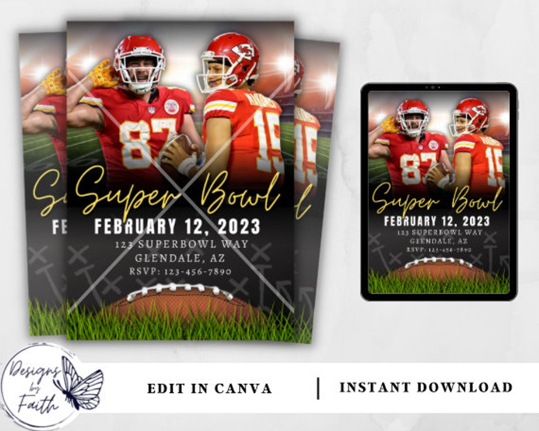 Super Bowl Invitation Editable Super Bowl Invitation Eagles Vs Chiefs