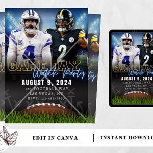 Cowboys vs Steelers | Watch Party Invitation | Editable Football Invitation | Watch Party | Digital Invitation | Birthday Invitation