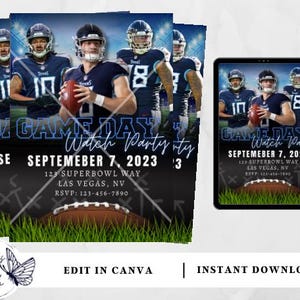 Tennessee Titans | Football Invitation | Editable Football Invitation | Football Party | Watch Party | Instant Download Invitation