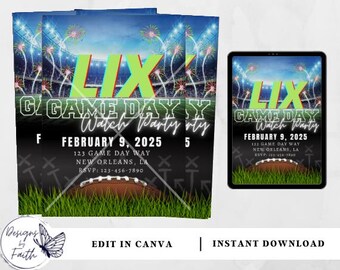 Football Watch Party Invitation: Editable Game Day Design (Digital Download)