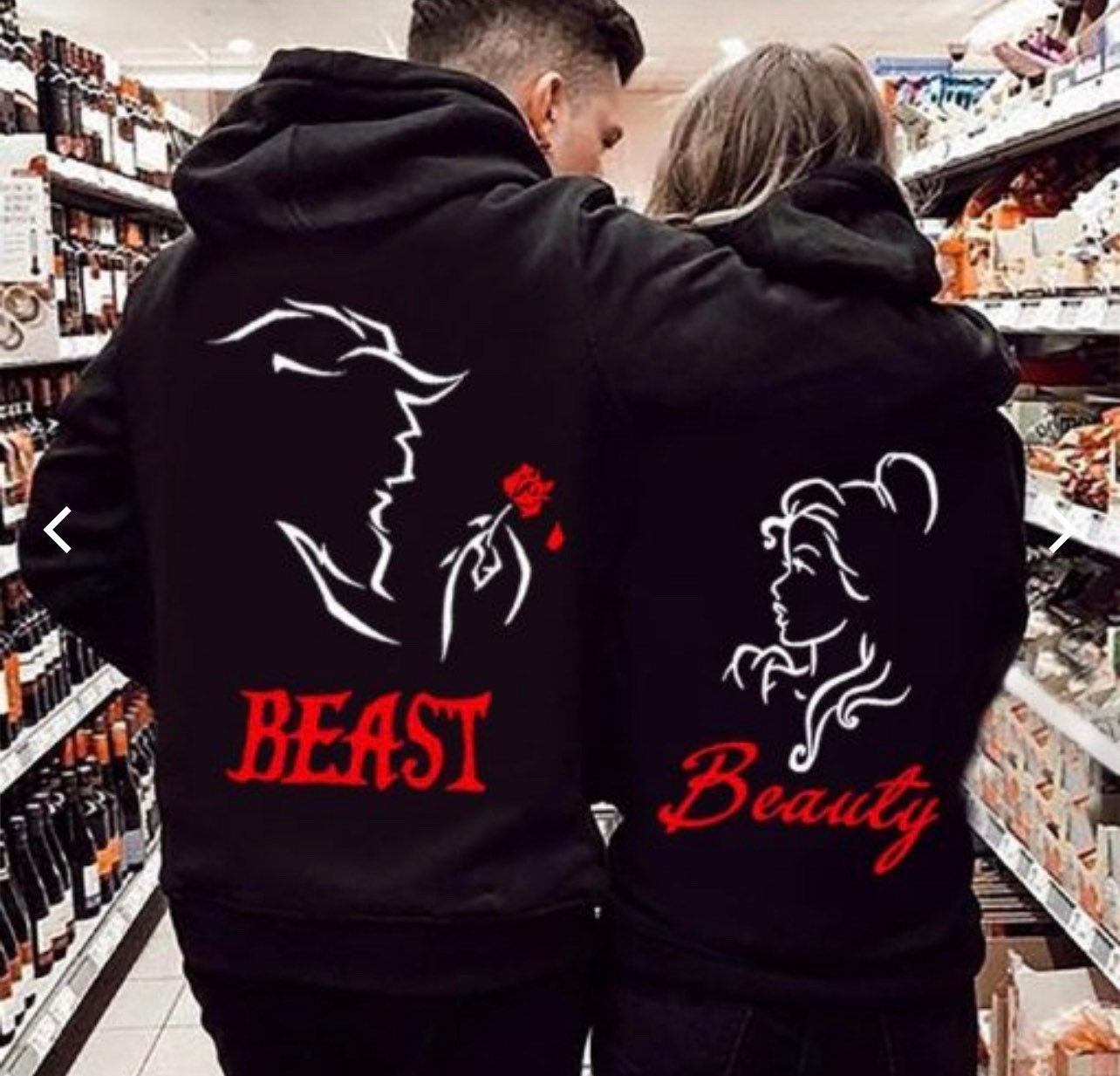 Elbourn Couple Hoodies, Beauty & Beast Couple Matching Hoodies Customized  Hoodies For Teen Couples Hoodies Valentine's Day Gifts , matching hoodies 