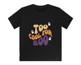 Too Cool For Boo, Kids Halloween Shirt, Graphic Retro Tee, Ghosts, Halloween Party Shirt, Cute and Funny Kids T-Shirt