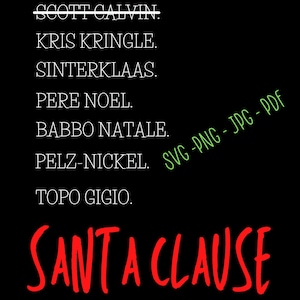 Santa Claus Names SVG: Movie Character Cut Files (Digital Download)
