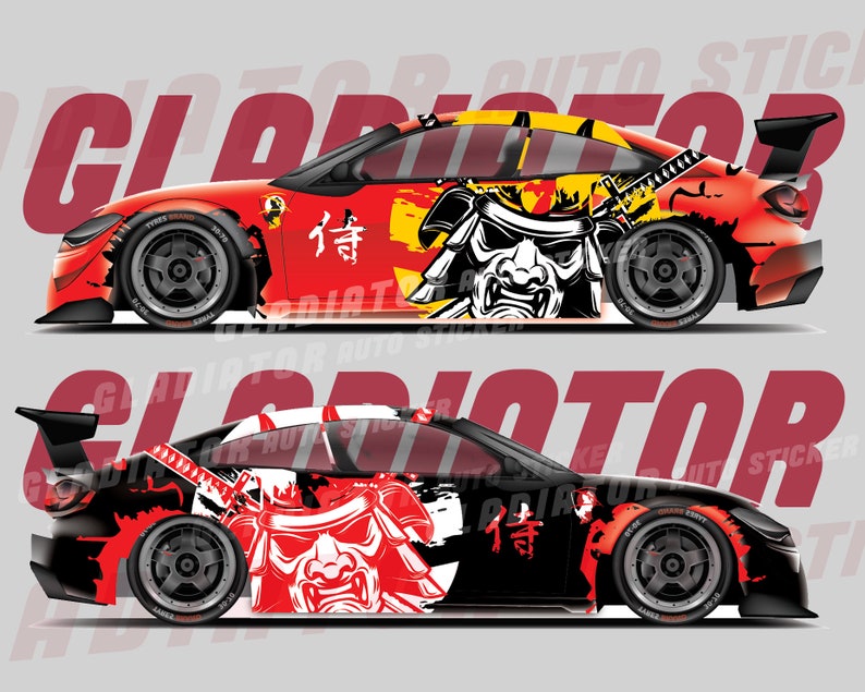 Samurai Car Wrap 2x Japanese Vehicle Shine Cast Vinyl Wrap Etsy UK