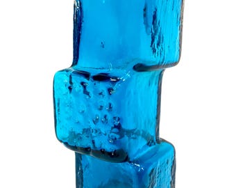 Whitefriars Geoffrey Baxter “Drunken Bricklayer” Vase – Kingfisher Blue – No. 9673