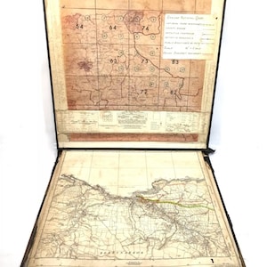 Vintage Book of Ordnance Survey Large Scale Maps For Devon / Exmoor Park c.1945