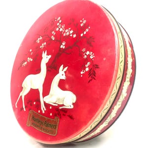Vintage Huntley & Palmer blandad kexplåt / ask hjort och körsbärsblomsträd