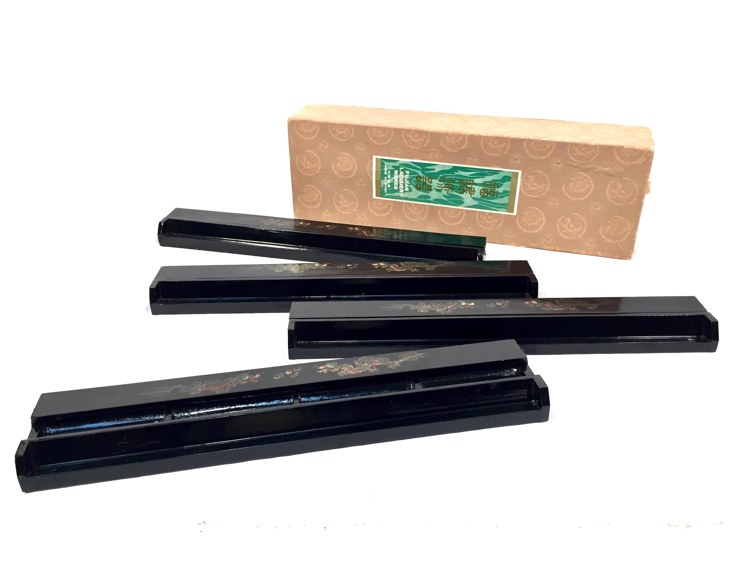 Antique Games - Hand Painted Fujian Lacquered Mahjong Rack Set of