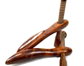 Antique Pair of Wooden Shoe Boot Trees Mens Medium Sized / Edwardian Stretchers