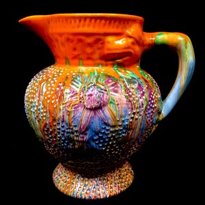 Antike Clarice Cliff - Delecia Bemalter Krug Art Deco Keramik / Bizarr c.1932