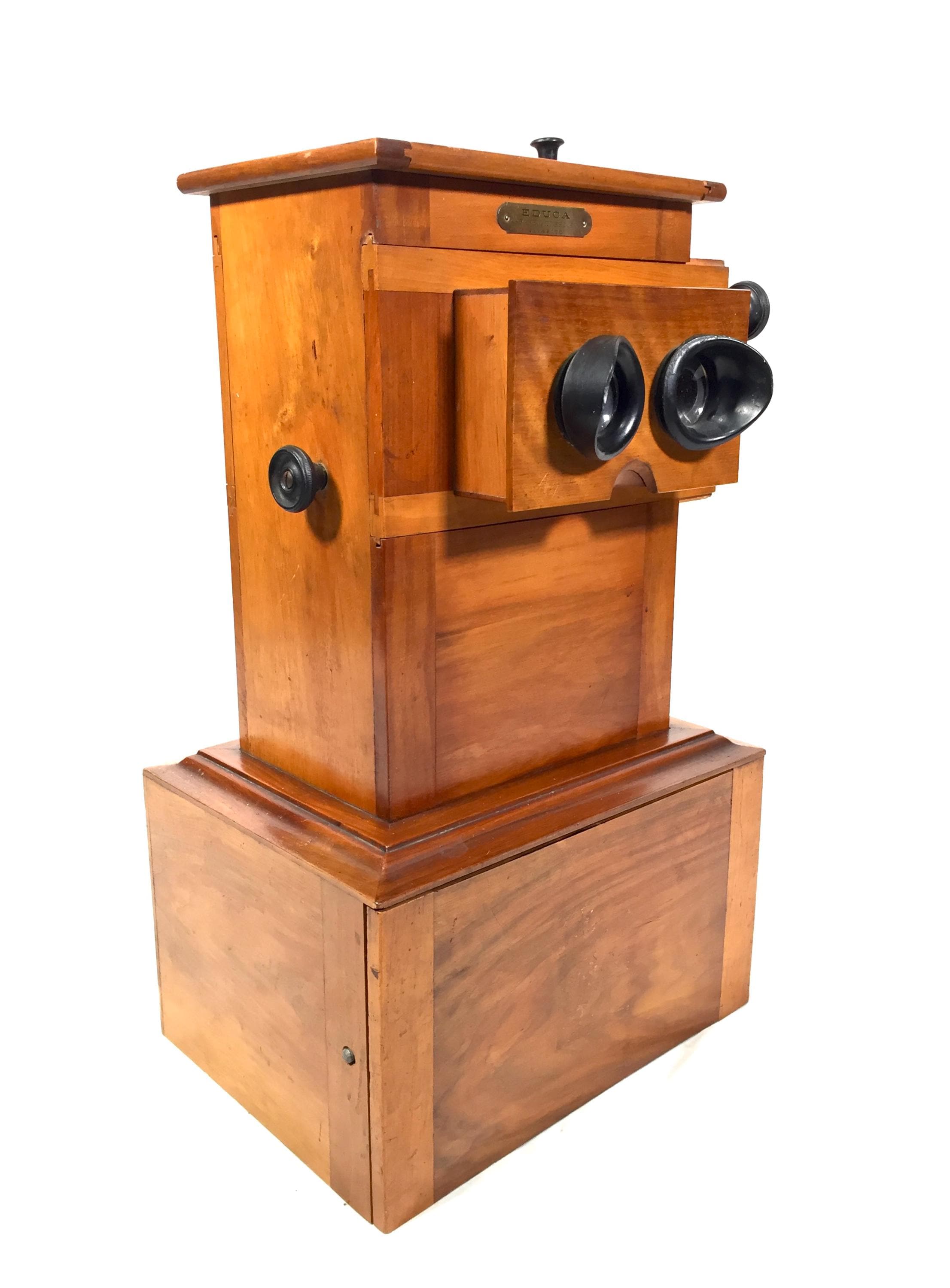 Antique French Wooden Tabletop Educa Stereoscope Educational