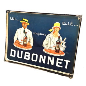 Publicité ancienne - Vitrine promotionnelle française pour vin Dubonnet