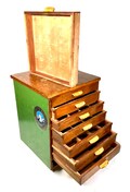 Antique Industrial Wooden Filling Cabinet / Storage Drawers Cabinet c.1930
