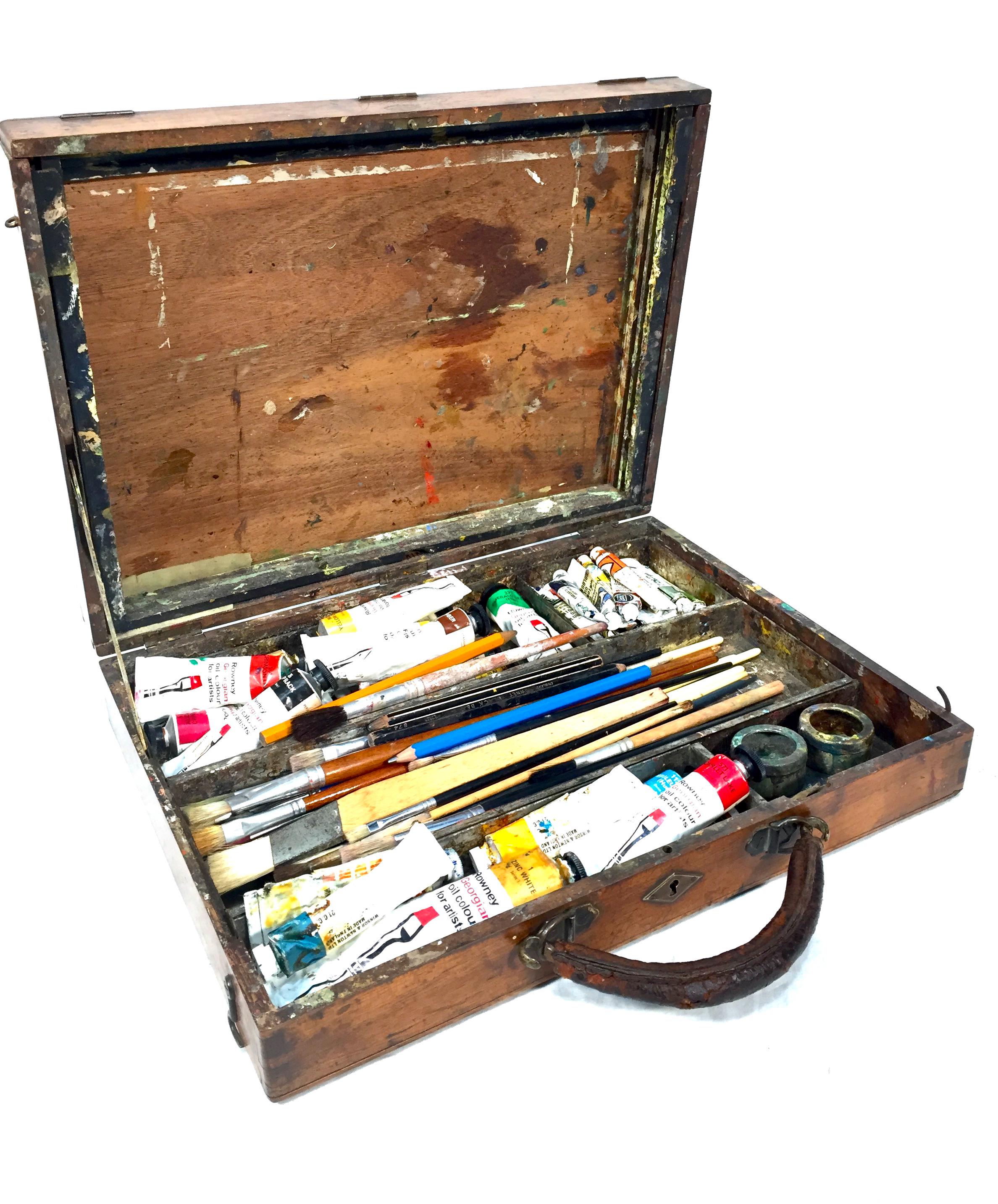 Antique French Artists Box by Bourgeois Aine Paris / Oil Paints