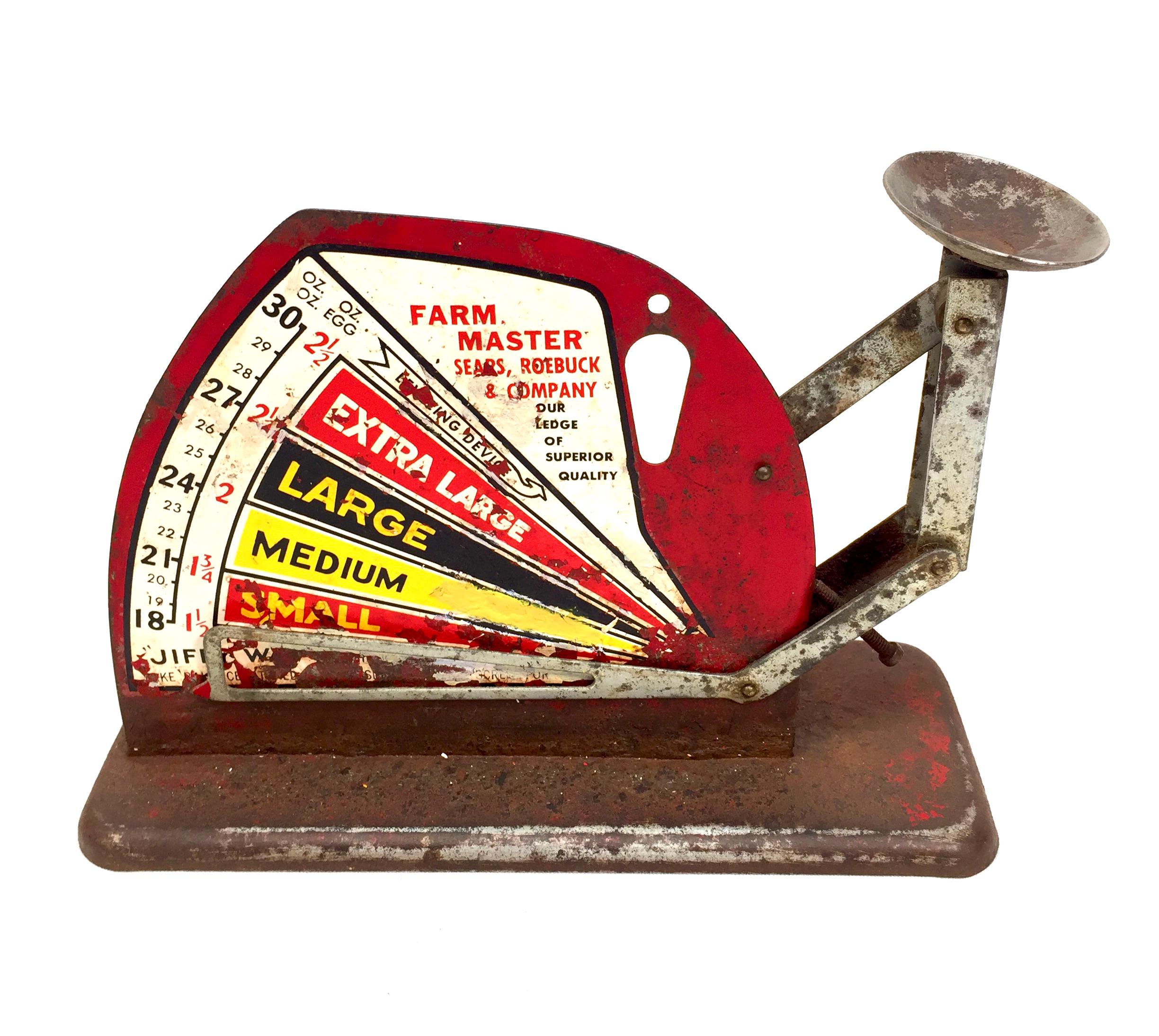 Antique Red Jiffy Way Egg Scale by Farm Master Sears, Roebuck & Company c.1940