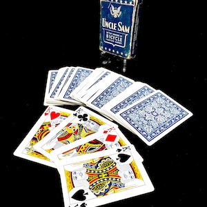 Antique Boxed Set of Uncle Sam Playing Card Deck / Playing Cards Game c.1942