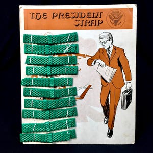 Vintage Werbung - Show Card für The Präsident Grüne Uhrenarmbänder / Komplett