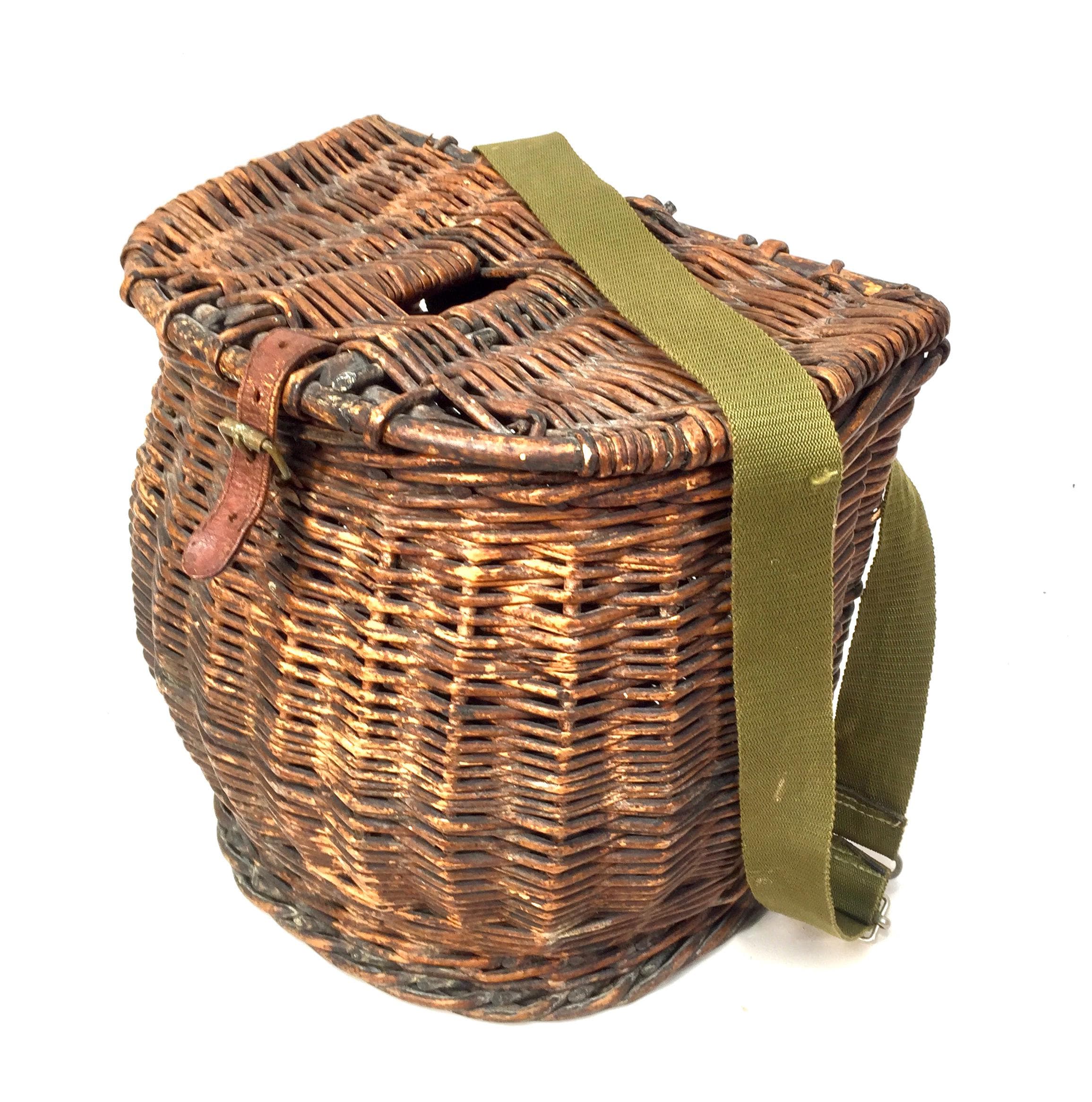 Panier De Pêche En Osier Tressé Avec Sangles – 41x14x16 Cm + Écailleur Offert