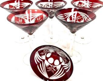 Verre à Vin Crystal Bohemian Vintage Rouge - Beautiful Bohème Occasion Très Bon État