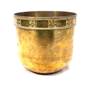 Vaso antico in ottone / Vaso per piante da interno / Vaso Art Nouveau, circa 1900