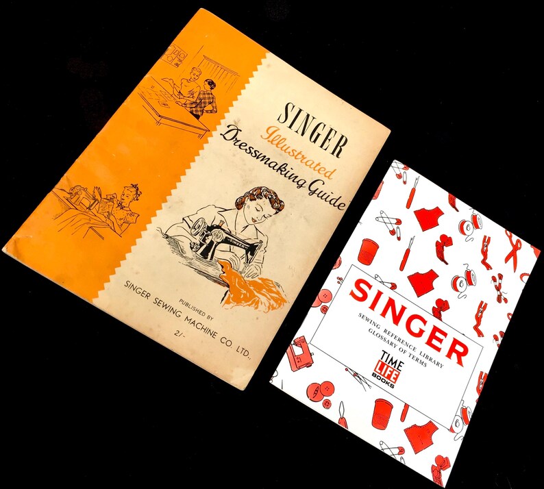 Pair of Singer Sewing Machine Books - Dressmaking Guide & Reference ...