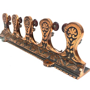 Antique Late 19th Century Wall Mounted Copper Billiards Cue Holder Snooker Rack