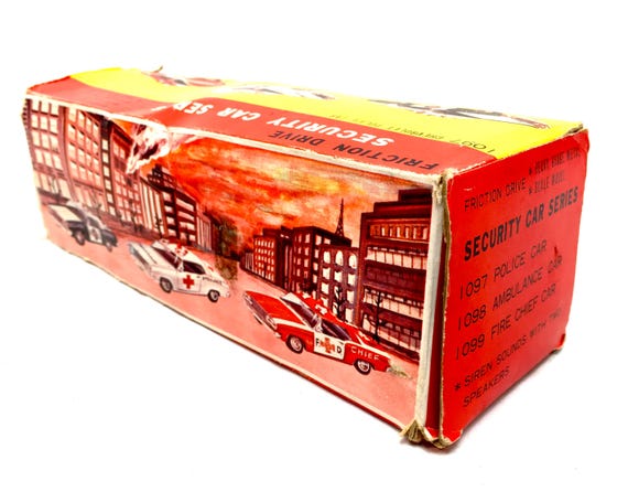 Vintage Toy - Bandai Tin Highway Patrol Car With Box / Made in