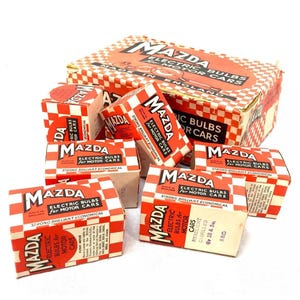 Antique Advertising - Mazda Electric Bulbs for Motor Cars / Vehicles Set in Box