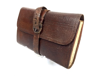 Estuche/billetera de cuero antiguo para libros de pesca con mosca, de A. Carter & Co. de Londres