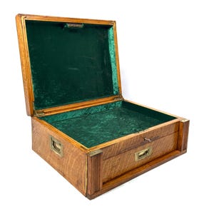 Scatola portagioie / baule da collezione / portagioie antico in legno di quercia con ripiano / Art Déco anni &#39;30 circa