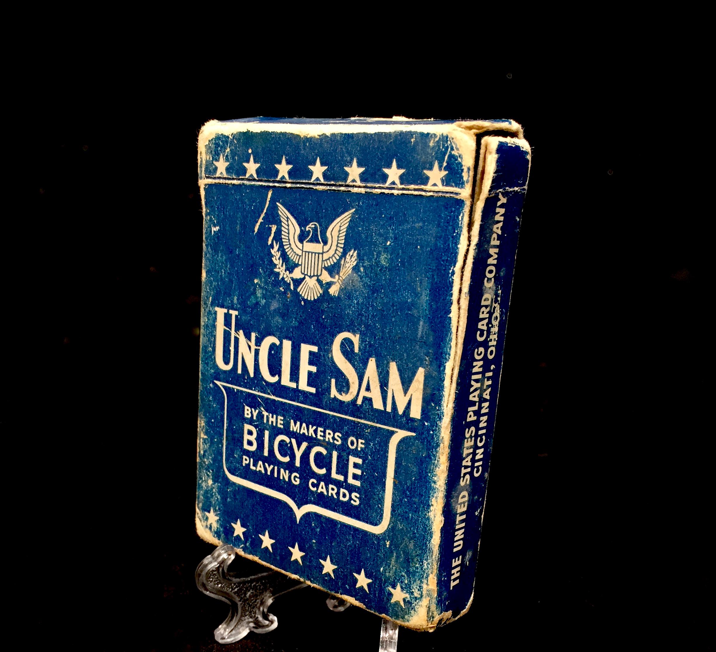 Antique Boxed Set of Uncle Sam Playing Card Deck / Playing Cards