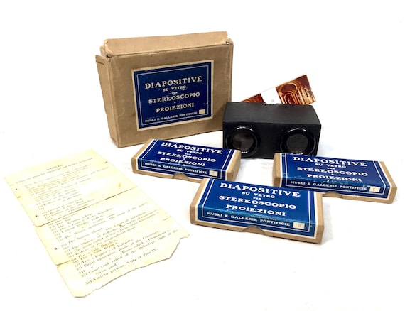 Complete set of 36 glass stereoscopic slides of the Vatican c. 1930s Complete set of 36 glass stereoscopic slides of the Vatican c. 1930s